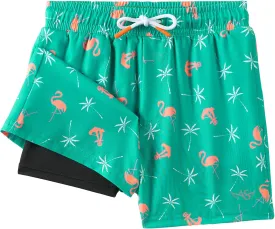Angel season Boys Swim Trunks with Compression Liner Toddler Swim Shorts Stretch Bathing Suits for Boy Swimsuit Size 2-8