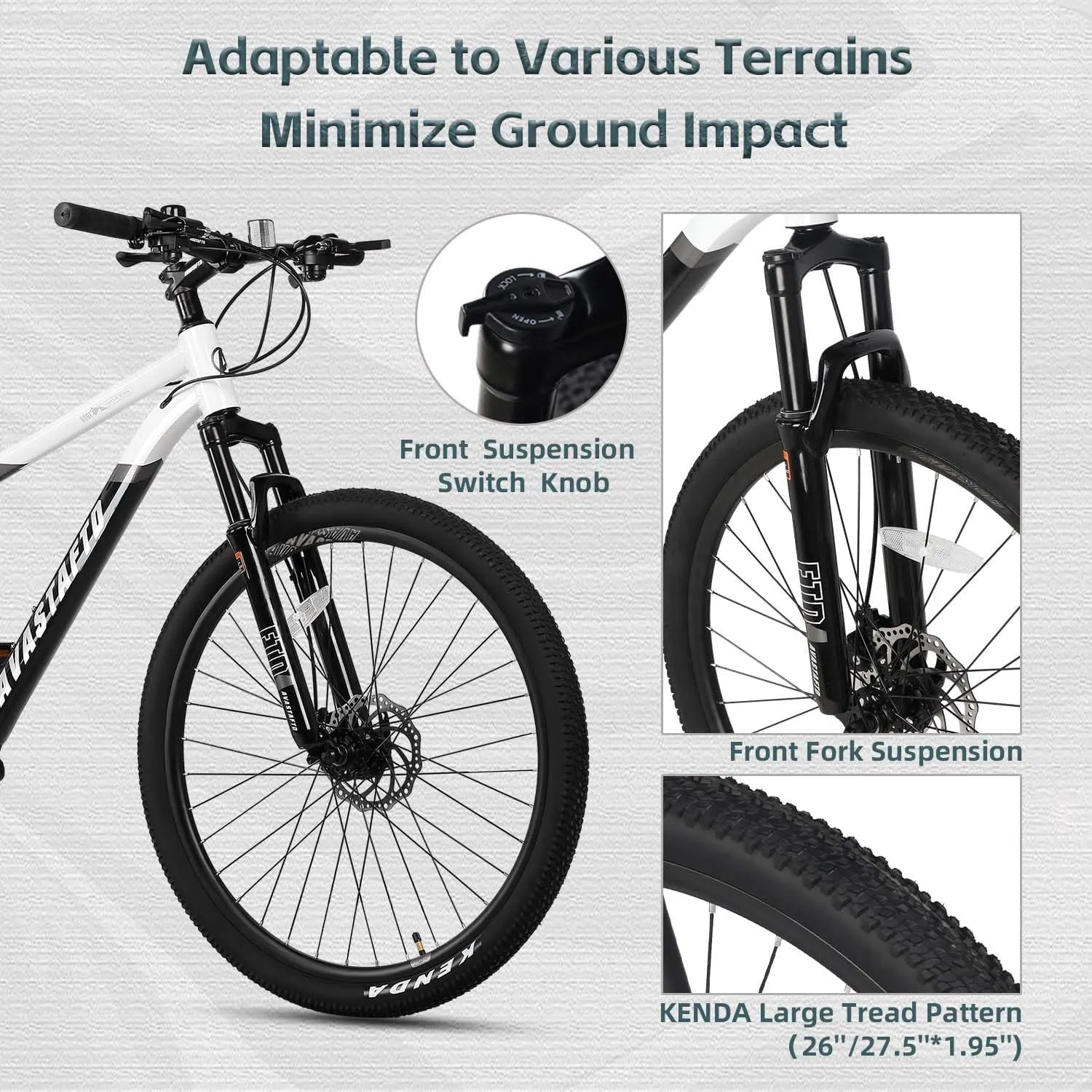 AVASTA Earth 26 27.5 inch Mountain Bike with 21-SpeedAluminum Frame, Dual Disc Brake, Comfortable Saddle,Multiple Colors