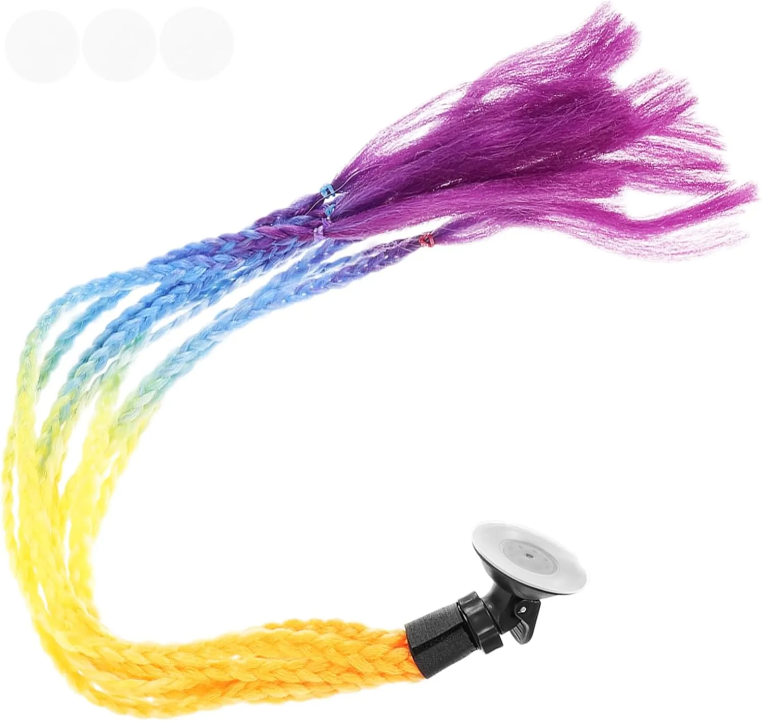 balacoo Motorcycle Braid Wig with Suction Cup Durable Ponytail Hair Decor for Adults Made from High Temperature Bright Comfortable Design
