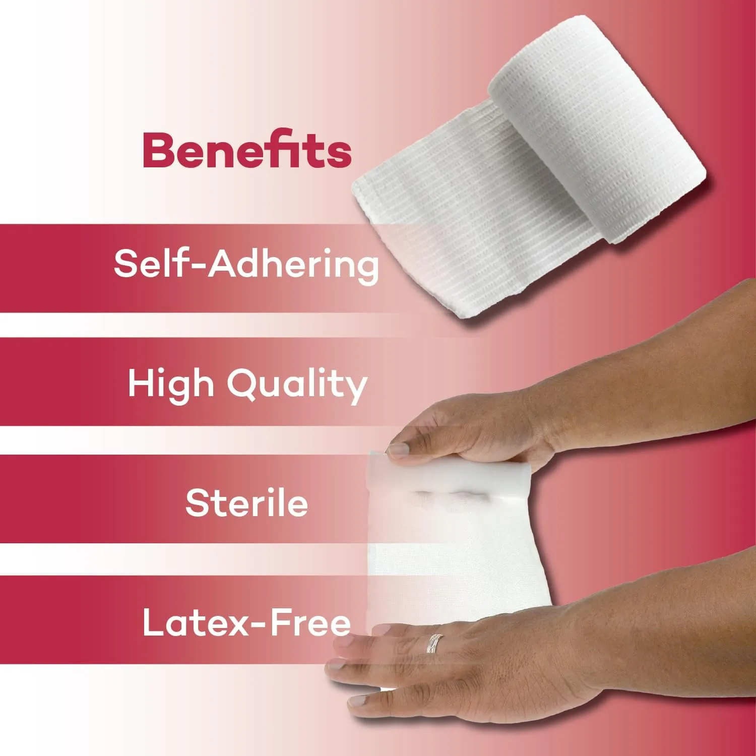 Dealmed 2" Sterile Conforming Stretch Gauze Bandages, 4.1 Yards Latex Free Stretched Dressing Wrap, Medical Non-Adherent Wound Care Mesh Bandages (Box of 12 Rolls)