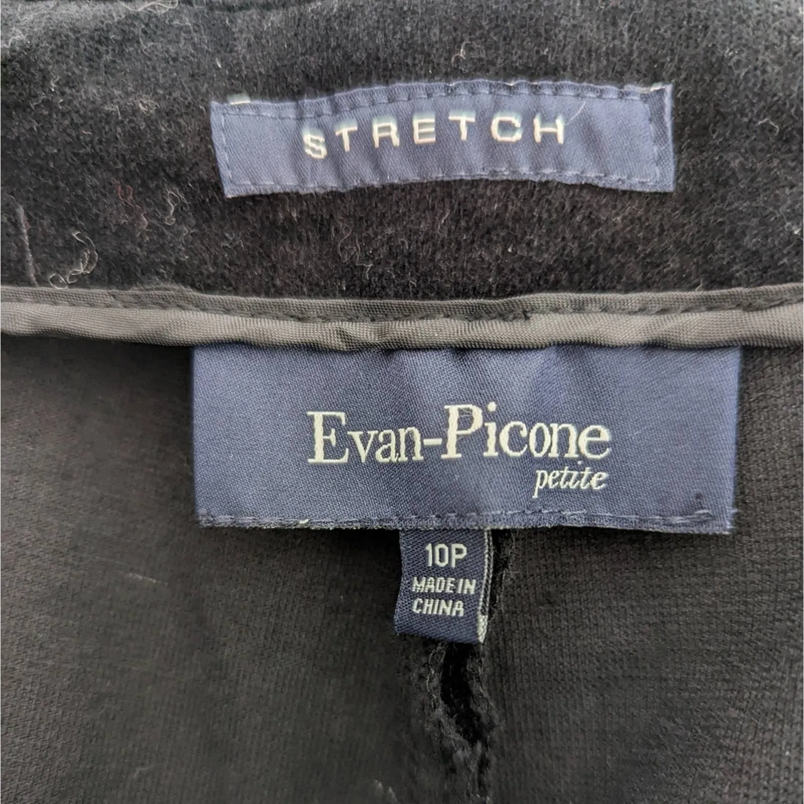 Evan-Picone Black Velvet Stretch Pants 10P