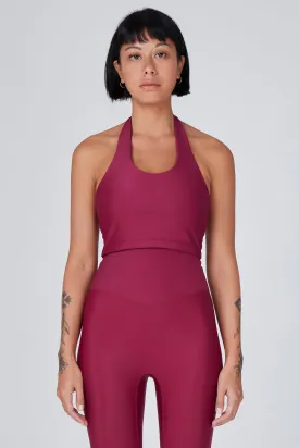 Iris Halter Crop Top | Recycled Nylon |  Wine