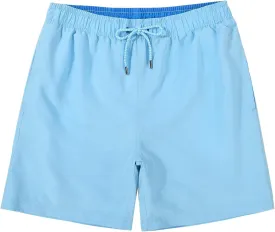JOYSON Mens Swim Trunks Quick Dry Swim Shorts with Mesh Lining Solid Color Swimwear Bathing Suits