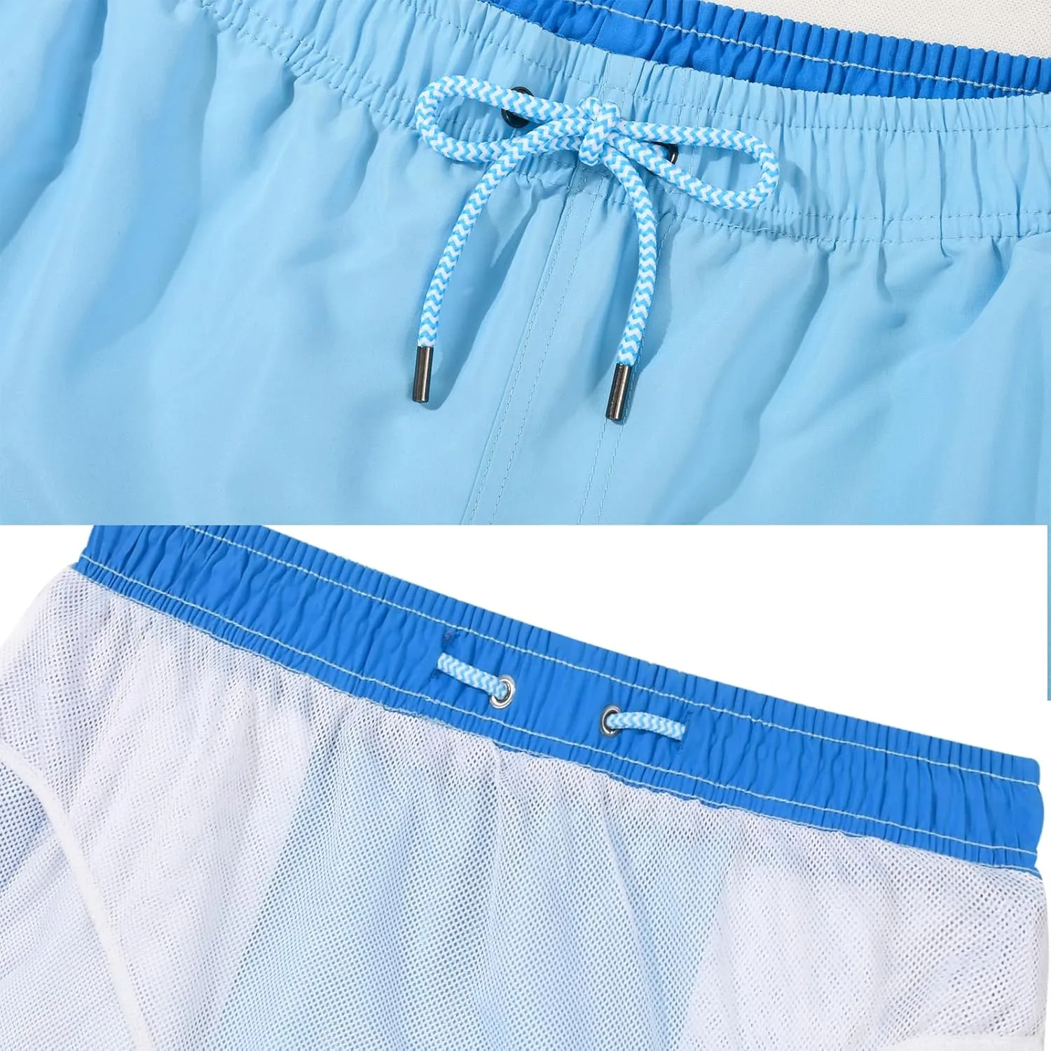JOYSON Mens Swim Trunks Quick Dry Swim Shorts with Mesh Lining Solid Color Swimwear Bathing Suits