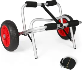 Kayak Carts Dolly, Universal Canoes Carrier Trolley with Solid Tires,Trailer Tote Trolley Transport SUP Cart with Ratchet Straps for Jon Boat Paddle Board Float Mats Outdoor Travel