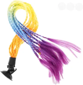 KESYOO Braid Wig with Suction Cup Stylish Ponytail Hair Decor for Easy Installation Unique Design Bikers Colors