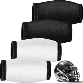 Libima 4 Pieces Small Size Football Chin Strap Cover Men's Chin Strap Pad Helmet Pad White and Black