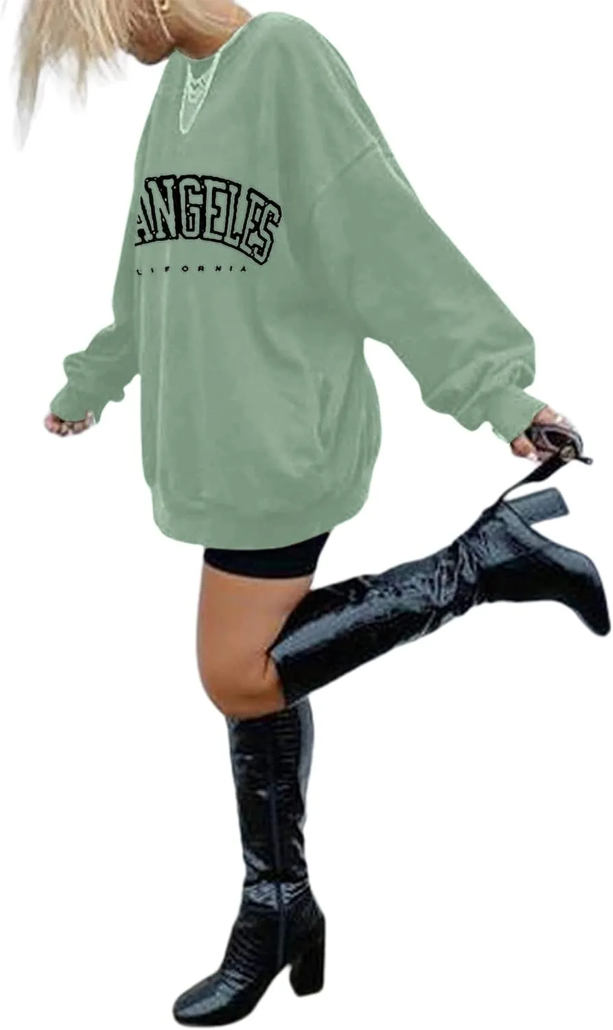 LilyCoco Women's Graphic Sweatshirts Oversized Long Sleeve Sweatshirt Pullover Tops