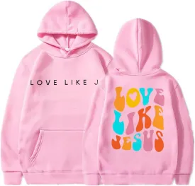 LUKYCILD Christian Tshirts Women Love like Jesus Sweatshirt Jesus Faith Shirts Religious God Oversized Pullover Hoodie