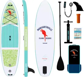 Margaritaville 10'6 x 33in, Inflatable Stand-Up Paddle Board, High Traction with Cargo Bungee - SUP with Adjustable Paddle, Carrying Case, Pump and Accessories Included
