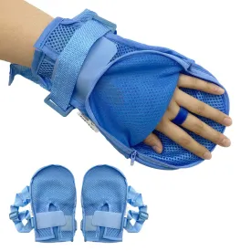 MESINURS Hands Finger Control Mitt Padded, Dementia Safety Restraint Protector, Harm Fixed Middle Finger Separator for Elderly Patients, 1 Pair (M)