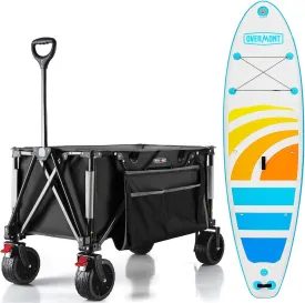 Overmont Inflatable Stand Up Paddle Board with Premium SUP Accessories   Overmont Collapsible Wagon Cart with Wheels Combo