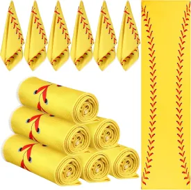 Peryiter 12 Counts Mini Cooling Towel, 30" x 9" Baseball Softball Soccer Golf Sweat Towel, Breathable Chilly Rag, Microfiber Sport Rags for Team Gym Running Coach Gift