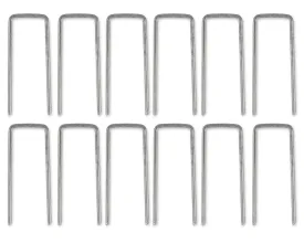 Set of 12 Wind Stakes 4 Inch Galvanized Staples