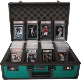SLAB ARMOR FUSION 160  4 Row Psa Graded Card Storage Box Graded Card Case Psa Slab Case for Baseball Card Cases for Sports Cards Storage (GREEN)