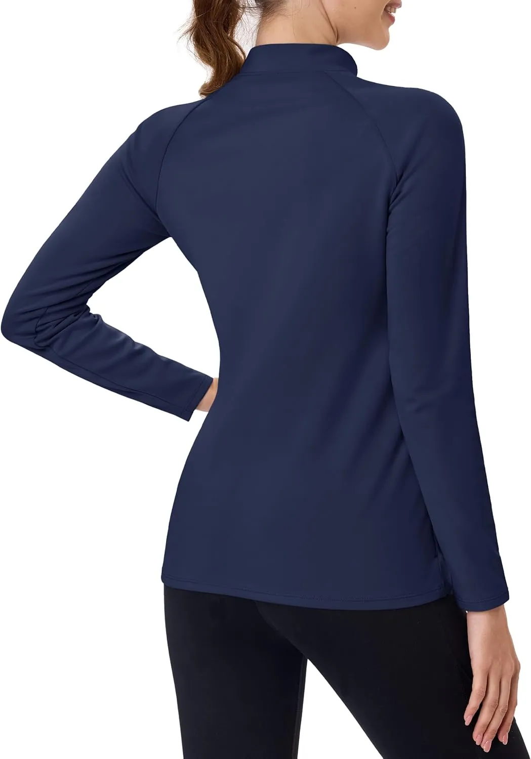 TACVASEN Women's Thermal Shirts Mock Turtleneck Fleece Lined Long Sleeve Underwear Water Resistant Athletic Base Layer