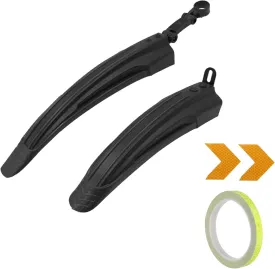 TuTuYa Bike Fender Set, Adjustable Bicycle Mudguards with 2 Arrow Reflective Stickers and 1 Reflective Tape, for 20-26 inch Bikes, Universal Front and Rear Tire Mud Guard for Most of Popular Bicycles