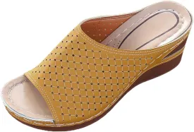 Womens Wedge Sandals Dressy Summer Sandal Comfort Walking Platform Slides Open Toe Slip On Beach Shoes Casual Slippers