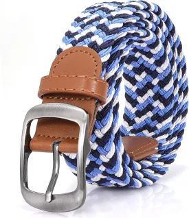 XZQTIVE Braided Belt Stretch Belt for Men and Women Multicolored Woven Golf Belt Elastic Jean Belts