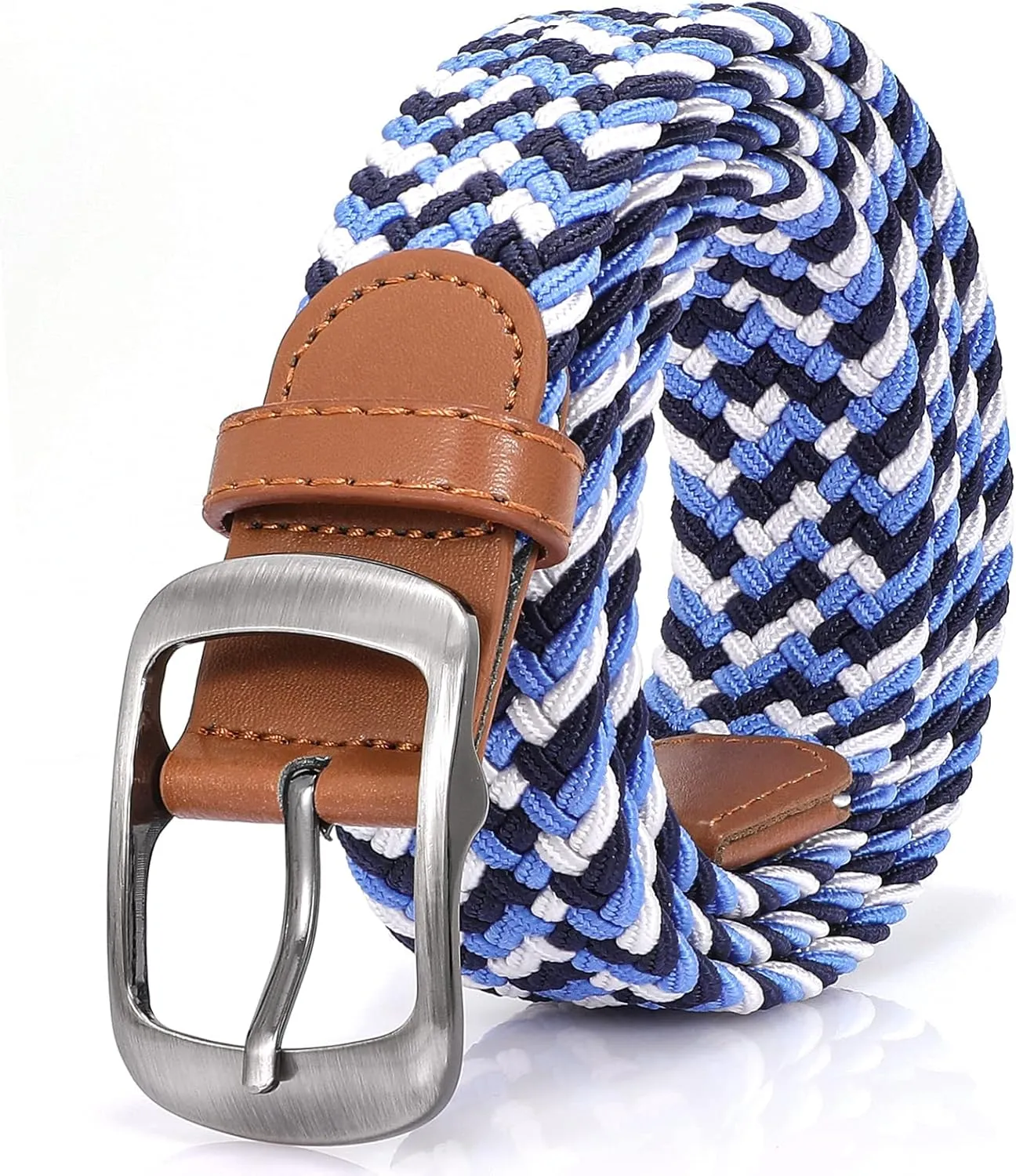 XZQTIVE Braided Belt Stretch Belt for Men and Women Multicolored Woven Golf Belt Elastic Jean Belts